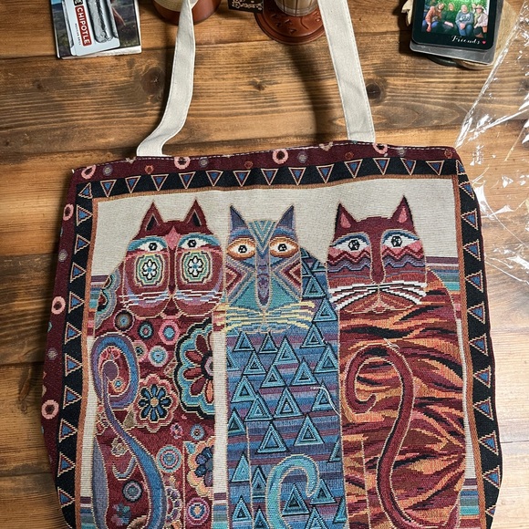 Colorful Cat Pattern Tote Bag - Picture 1 of 3